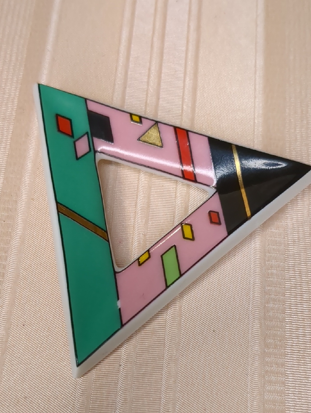 Vintage 80s Rosenthal Studio Porcelain Brooch Barbara Brenner Signed